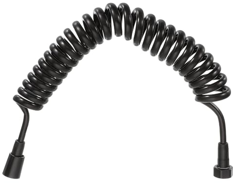 sourcing map Bidet Sprayer Tube, 3 M Bidet Spring Hose Flexible Shower Tube PU Flexible Telescopic Bidet Hose for Toilet Faucet Bidet Sprayer Basin Faucet Showers, Black