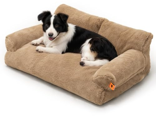 MEWOOFUN Dat Bed - Cuccia per gatti morbida e soffice, letto per cani/gatti di taglia piccola e media - Grazioso letto a motivi con fondo antiscivolo (Kaki, L)