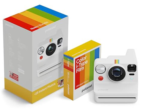 Polaroid - NOW+ Gen3 - Instant Camera Bluetooth Connected - Camera + Color Film Bundle (16 photos) White (6563)