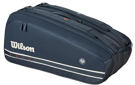 WILSON Roland-Garros 2025 Session de Soirée Super Tour Tennis Racket Bag - Dark Navy, Holds up to 9 Racket