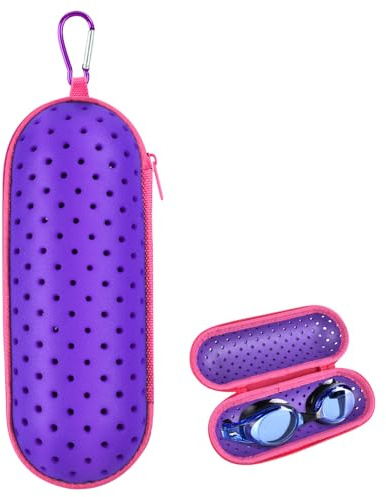 DIELOVEHUA Custodia per Occhialini da Nuoto, Swimming Goggles Case con Fori di Drenaggio, Clip a Gancio, Scatola per Occhialinis da Nuoto, Astuccio per Occhialini da Nuotos, Unisex