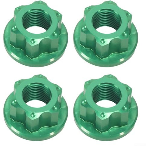 Set mit 4 M10 Radmuttern für Fahrräder, optimiertes rutschfestes Design für zuverlässige Leistung (grün)