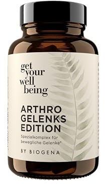 get your wellbeing by BIOGENA - Arthro Gelenk-Komplex, 60 Kapseln | mit MSM, Glucosamin, Vitaminen & Mineralstoffen, vegan & konservierungsstofffrei