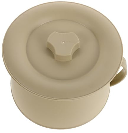 DEARMAMY Orinal Portátil Con Tapa 1 Unidad Plástico Grueso Tamaño Mediano Color Amarillo Claro Para Adultos y Niños Uso Nocturno Higiene Postrados Cama Hospital Viajes