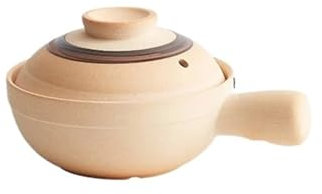 UBOHUZ Casseruola Pentola for Zuppa Pentole di Coccio Casseruola con Manico Pentola in Ceramica Pentola Resistente alle Alte Temperature for Fornelli A Gas per Brasare, Stufare(Brown)