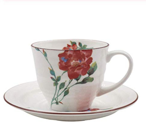 Service à café et thé, Tasses et soucoupes en Porcelaine Fine, compatibles Lave-Vaisselle, 230 ML, Style Japonais créatif en céramique