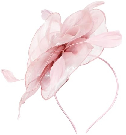 WRITWAA Elegantes Rosa Fascinator Haarband für Damen aus Stoff Vielseitig Einsetzbar für Hochzeitsfeiern oder Teepartys