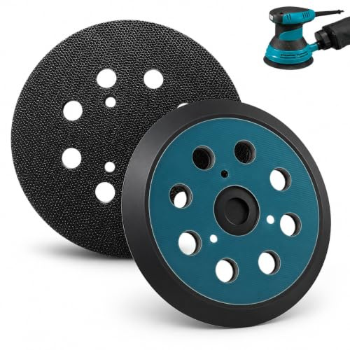 2 piezas de repuesto de base de lijadora BO5031 de 5 pulgadas y 8 agujeros, almohadillas de respaldo para Makita BO5030 BO5031 BO8041 BO5041, almohadillas de lijado de velcro 743081-8, almohadilla
