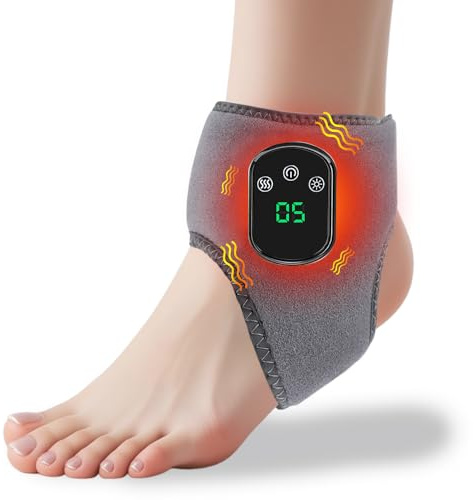 SGZIOO Masajeador de Pies, Recargable Masajeador Pies, SolEVA Foot Massager con Pantalla LCD, Masaje Pies con 5 Niveles Intensidad, Inalámbrico Masajeador de Tobillera, Alivio del Dolor de Tobillo