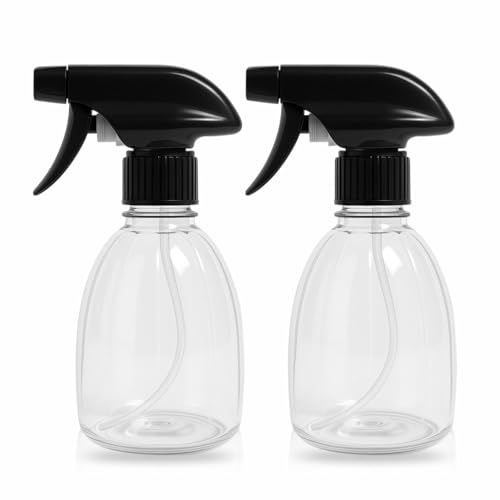 Empty Spray Bottle Plastic Bottles Essential Oil Gardening Adjustable Trigger Sprayer Fine Mist Travel Party Barbershop Hairdressing Plant Mist Kitchen Bathroom Organic Cleaning Hair Salon 400ml(2Pc)