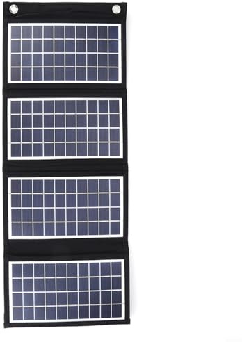 Jotekonoby Panneau solaire pliable 20 W double chargeur USB avec stratification ETFE et étanchéité IP65 pour camping en plein air et batteries externes (4 plis)