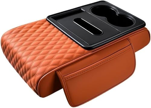 KCBEHIDVW Protector de Consola Central para VW Golf V (Typ 1K) 2004 2005 2006 2007 2008 2009 2010-pr, Portavasos y Bolsillo de Almacenamiento Cubierta de Cuero Acolchada Impermeable y Antideslizante