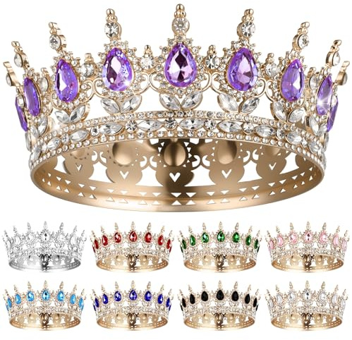 AOOSA Krone Damen, Tiara Sparkly Strass, Vintage Diadem Gold, Krone für Torte, Glitzernde Diadem Haarschmuck für Mädchen, Prinzessinnen,Geburtstag Party, Braut Geburtstag Hochzeit Festzug