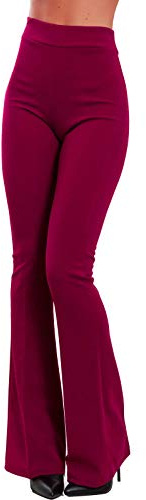 Toocool - Pantaloni Donna Campana Aderenti Zampa Elefante Elasticizzati Hot Sexy JL-2148 [S,Bordeaux]