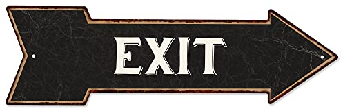 Exit Sign Black Right Arrow Vintage Looking Sign Entrance Business Street Sign 5x17 205170003016