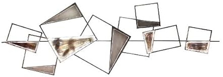 KunstLoft Wanddeko Metall | 100% HANDGEFERTIGT | 150x50x6cm | Wandbild Metall 'Stabilität' | Abstrakte Skulpturen | Grau Schwarz | Wandskulptur | Metalldeko Wand Wohnzimmer