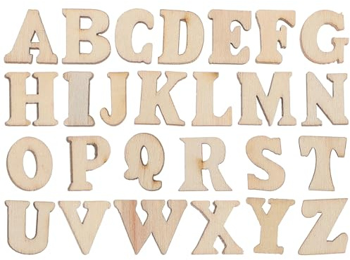 200 StüCk Holzbuchstaben Klein - 15MM Diy Bastelset FüR Kreative Projekte, Naturholz Design, Perfekt FüR Kunsthandwerk Und Dekoration