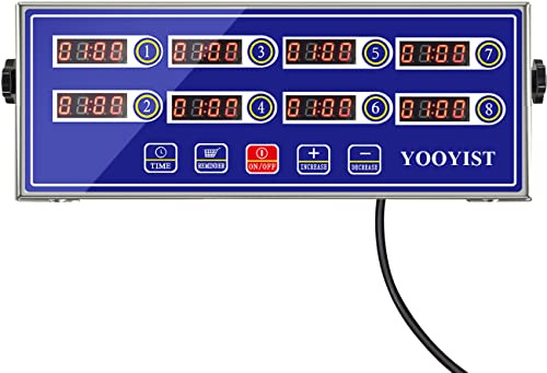 YOOYIST Temporizador de Cocina Digital Comercial de 8 canales, Restaurante, Cocina, Alarma Fuerte