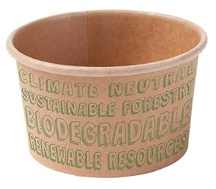 BIOZOYG Bio Eisbecher aus Pappe 1000 Stück I Kraft-Karton Becher braun I Kompostierbare Becher ungebleicht I Speisebecher to Go I Pappbecher biologisch abbaubar 125 ml
