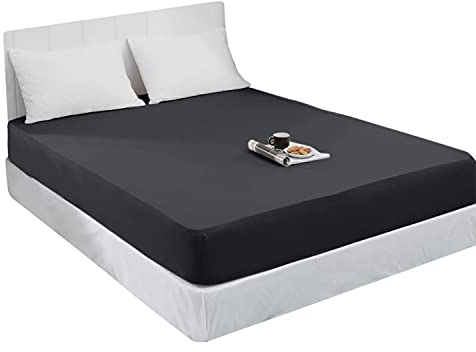 Spannbettlaken Jersey Spannbetttuch 100% Baumwolle Bettlaken Spannbettuch Laken 28 Farben, Größe:70 x 140 cm, Farbe:Antrazit