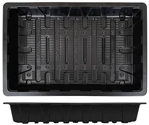 Muddy Hands Pack of 8 - Plastic Seed Growing Tray Garden Greenhouse Seedling Germination Trays (Come Without Drainage Holes)