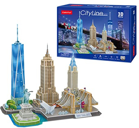 3D-pussel - New York Cityline | Gåva pojke 8 år | Modellbygger för vuxna och barn