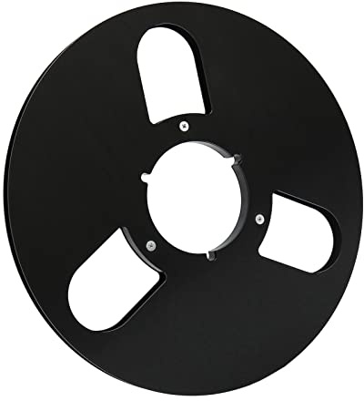 Carrete de Aleación de Aluminio Vacío de 1/4 y 10 Pulgadas para Carrete Pequeño, Carrete de Cinta para Grabador de Carrete Carrete Vacío para Studer Revox, Piezas de Máquina de (Negro)