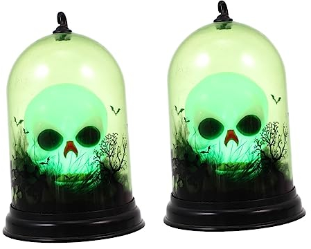 OSALADI 2 Stück Halloween-Schädel-Lichter Led-Kerze Led- -Kerze Skelett-Lampen Halloween-Laternen -Lampe -Zubehör Party-Lampe