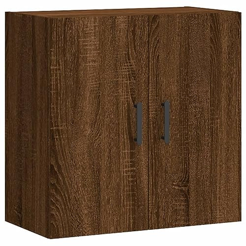 vidaXL Wandschrank, Hängeschrank mit viel Stauraum, Wandmontage Badschrank Medizinschrank, Aufbewahrungsschrank für Wohnzimmer, Braun Eichen Optik Holzwerkstoff