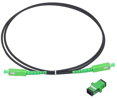 QUARKZMAN 1uds 3,3 Pies Monomodo Simple OS2 Fibra Óptica Conexión Cable LSZH SC/APC-SC/APC Blindado Puente Óptico Negro para Fibra Óptica LAN Redes con Adaptador