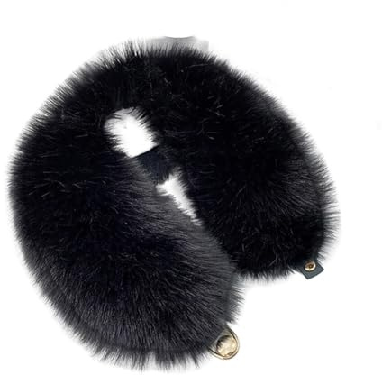 Asudaro Pelzkragen, 53 cm Fuchsfell Schal aus Kunstfell Maomao Knopfschal Winter Damen Kunstpelzkragen Kunstfuchspelz Mit Schnalle Dicker Fleece