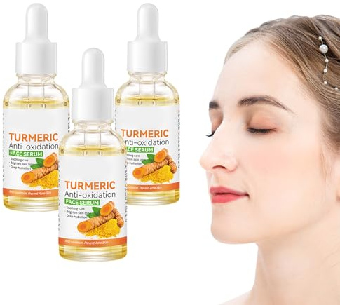 Pemarlis 3 Stück Turmeric Serum,Serum Zur Korrektur Dunkler Flecken,Turmeric Repair Face Serum, Aufhellung,Kurkuma dunkle Flecken Corrector Serum Öl für Gesicht & Körper,90ml