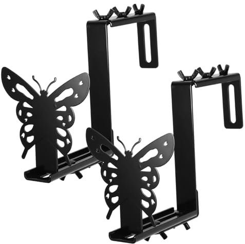 Sosoport 2pcs Planter Hooks Indoor Plant Hangers Wall Hanging Rack Sturdy Iron Material Elegant Design