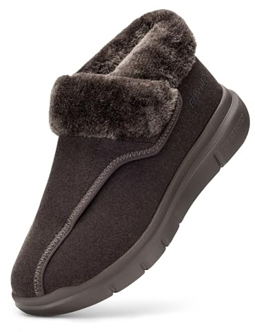 FitVille Botas de Invierno para Diabéticos Extra Anchas Zapatos Hombre Cálidos y Saludables para Hinchadas almíbar marrón 43 EU X-Ancho
