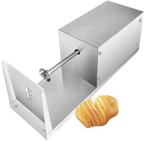 Kindevieft Cortador AutomáTico De Patatas Tornado En Espiral, Cortador De Patatas Torcidas De Acero Inoxidable, Cortador De Verduras En Espiral con Cuchilla De Repuesto, para Cocina, Hogar, Comercial