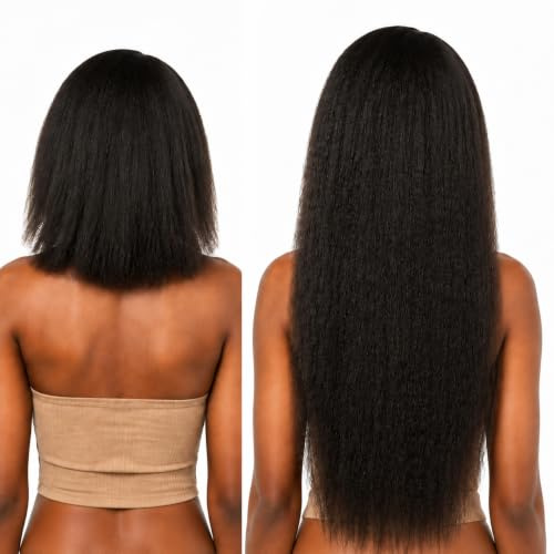 ISHEENY Tape Extensions Kinky Glatt Echthaar Natürliches Schwarz Remy Haarextension Echthaar 45CM Tape in Seidig Glatt Invisible Tape in Extensions Echthaar 20 PCS 40g