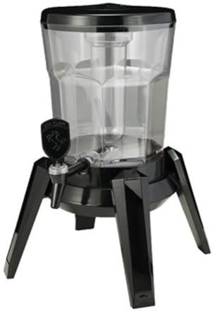 ZbOLi Dispensador de Bebidas Torre de Cerveza, Dispensador de Bebidas con Tubo de Hielo Extraíble de 3L con Grifo, Torre de Cerveza de Mesa con Tubo de Hielo Extraíble y Luz LED, Recargable por Black