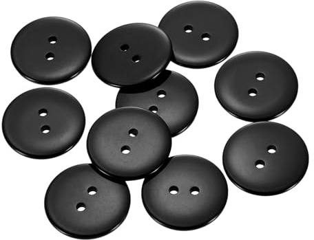 sourcing map 10 Stück Kunstharz-Nähknöpfe, 30 mm, 2 Löcher, rund, dekorative Knöpfe für Mantel, Kleidung, Urlaubsdekoration, Schwarz