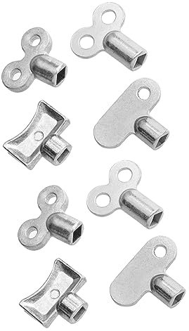 HOMOCONO 8pcs Radiator Bleed Key Valve Air Vent Tools for Plumbing Chrome Finish Radiator Valves Keys