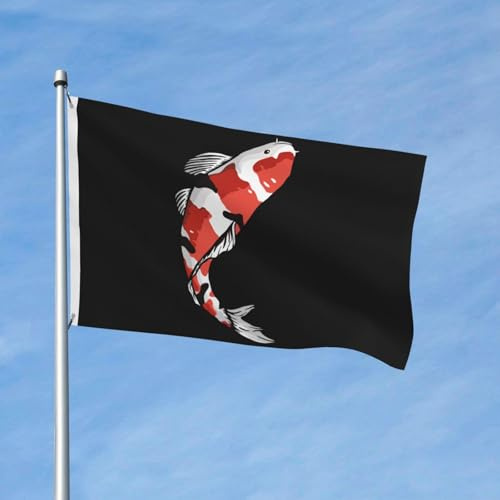 Koi-Fische Hofflagge Lustige Außenbanner Perfekte Flagge Für Yard Lawn Home 90X150Cm