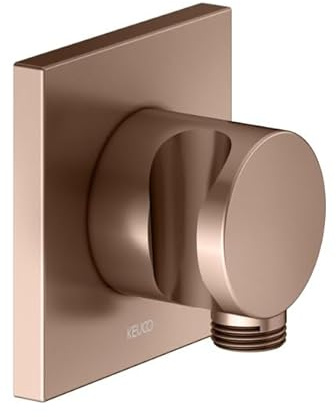 KEUCO Schlauchanschluss mit Brausehalter, Rosette eckig, 59592290002, Farbe: rotgold gebürstet
