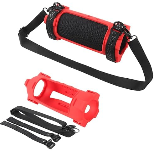 Custodia protettiva in silicone per JBL Flip 7, custodia morbida per altoparlante Flip7, custodia da viaggio facile da trasportare con tracolla regolabile e cinghia di montaggio fissa per bicicletta