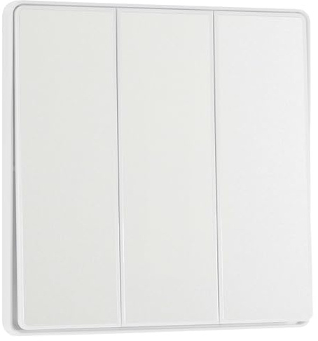 BG Electrical PCDCL43EW - Interruptor de luz de triple pared, 2 vías, basculantes de borde a borde, aspecto sin tornillos, bordes redondos, Evolve, blanco nacarado, 20 A, 16 AX, PCDCL43EW