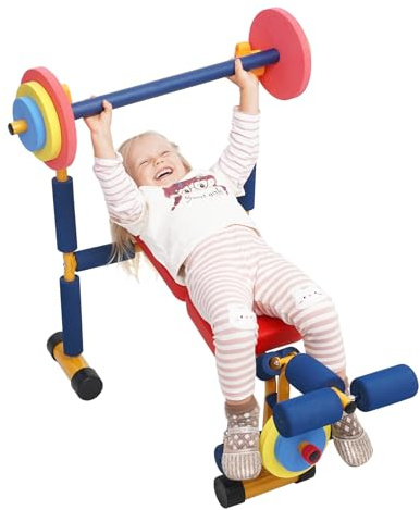 Kids Workout Equipment Kids Weight Bench Set Exercise Equipment Indoor Play Gym Toddler Workout Weight Set - Baby Weights Toys for Age 3 and Up by Home-Man