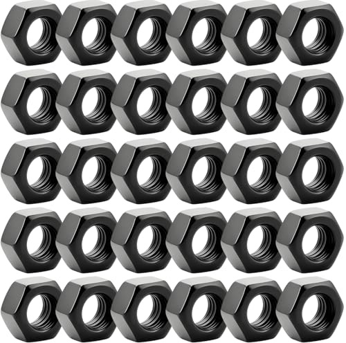 30 Stück mutternm5,m5 muttern edelstahl,selbstsichernde mutternset,selbstsichernde muttern,Schwarz Verzinkt Sechskantmuttern Stahl,für Schrauben Unterlegscheiben Gewindestangen Bolzen Kupplungen