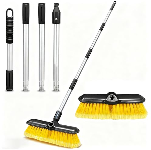 Spazzola per lavaggio auto, manico lungo 157,5 cm, antigraffio, spazzola per pulizia a immersione con setole morbide, per auto, SUV, bagagliaio, barca, pannello solare