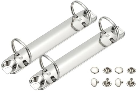 PATIKIL B7 2 hål ringpärmsmekanismer, 2 set 2 cm O-ring ersättningspärm planerare lösa bladbindande ryggar för arrangörer gör-det-själv fyllning papper förvaring mapp tillbehör, 25 mm silverton