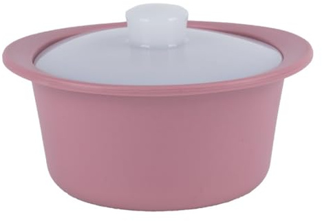 Wzxksoac Vaporera de Silicona para Microondas con Asa y Tapa, Resistente Al, Apta para Lavavajillas, Color Rosa y