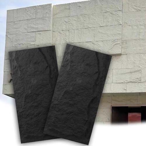Artiz 3D-Wandpaneele Aus Kunststein Leichte PU-Wandverkleidung Für Die Wanddekoration Im Innen- Und Außenbereich Wasserdicht Und Leicht Zu Reinigen(Schwarz,16PCS)