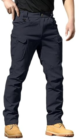Générique Pantalons de Travail Homme avec Poche Cargo Treillis Militaire Randonnée Chasse Pantalon Tactique Homme Combat Pantalon Stretch Extensible Séchage Rapide Vetement de Travail